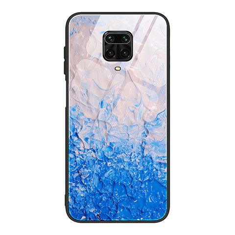 Coque Contour Silicone et Vitre Motif Fantaisie Miroir Etui Housse JM1 pour Xiaomi Poco M2 Pro Bleu