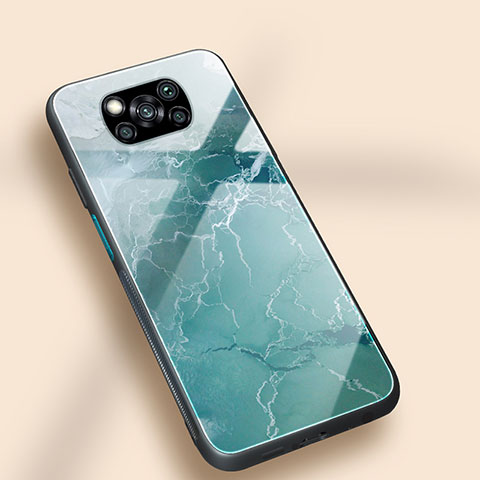 Coque Contour Silicone et Vitre Motif Fantaisie Miroir Etui Housse JM1 pour Xiaomi Poco X3 Pro Vert