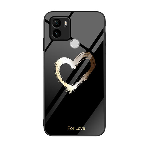 Coque Contour Silicone et Vitre Motif Fantaisie Miroir Etui Housse JM1 pour Xiaomi Redmi A1 Plus Noir