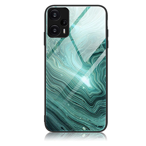 Coque Contour Silicone et Vitre Motif Fantaisie Miroir Etui Housse JM1 pour Xiaomi Redmi Note 12 Turbo 5G Vert