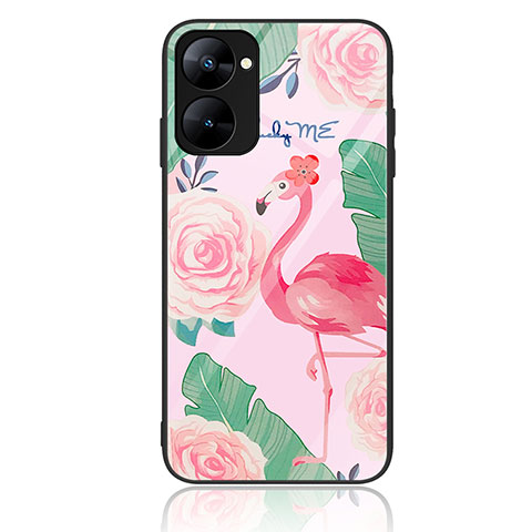 Coque Contour Silicone et Vitre Motif Fantaisie Miroir Etui Housse JM2 pour Realme 10S 5G Rose Rouge