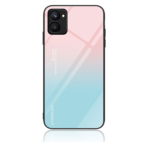 Coque Contour Silicone et Vitre Motif Fantaisie Miroir Etui Housse JM2 pour Realme C33 (2023) Cyan