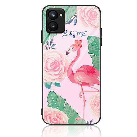 Coque Contour Silicone et Vitre Motif Fantaisie Miroir Etui Housse JM2 pour Realme C33 (2023) Rose Rouge