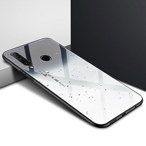 Coque Contour Silicone et Vitre Motif Fantaisie Miroir Etui Housse K01 pour Huawei P Smart+ Plus (2019) Gris