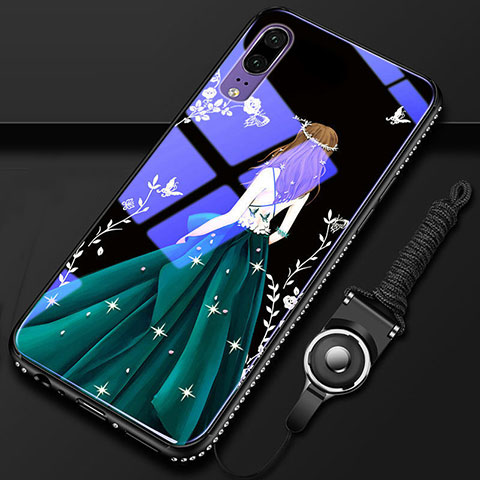 Coque Contour Silicone et Vitre Motif Fantaisie Miroir Etui Housse K01 pour Huawei P20 Vert