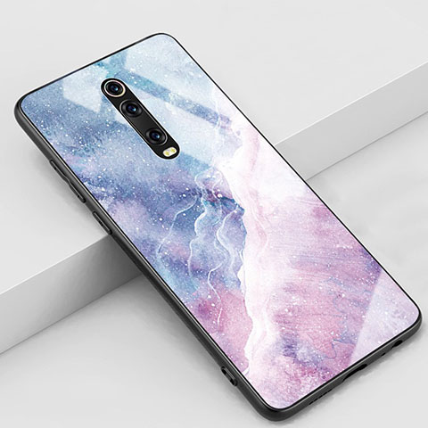 Coque Contour Silicone et Vitre Motif Fantaisie Miroir Etui Housse K01 pour Xiaomi Mi 9T Pro Violet