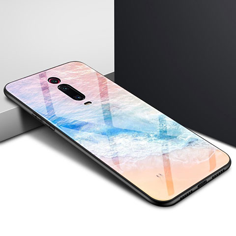 Coque Contour Silicone et Vitre Motif Fantaisie Miroir Etui Housse K04 pour Xiaomi Mi 9T Orange