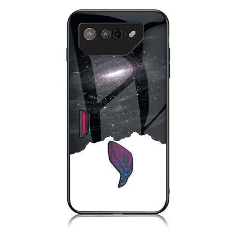 Coque Contour Silicone et Vitre Motif Fantaisie Miroir Etui Housse LS1 pour Asus ROG Phone 7 Pro Noir