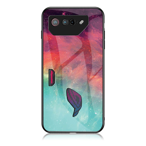 Coque Contour Silicone et Vitre Motif Fantaisie Miroir Etui Housse LS1 pour Asus ROG Phone 7 Pro Rouge