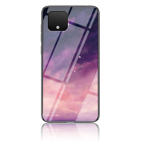 Coque Contour Silicone et Vitre Motif Fantaisie Miroir Etui Housse LS1 pour Google Pixel 4 XL Violet