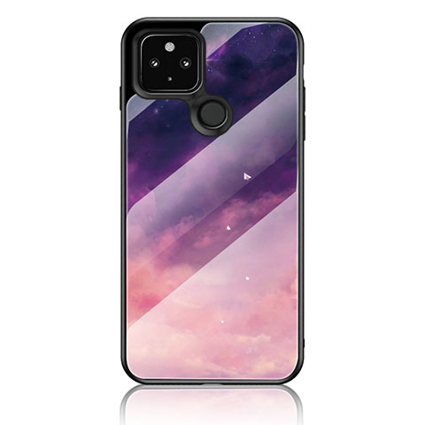 Coque Contour Silicone et Vitre Motif Fantaisie Miroir Etui Housse LS1 pour Google Pixel 4a 5G Violet