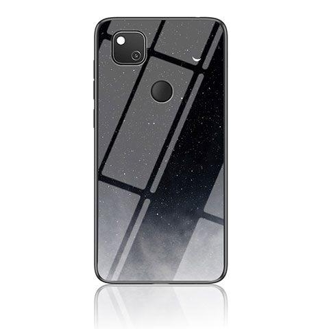 Coque Contour Silicone et Vitre Motif Fantaisie Miroir Etui Housse LS1 pour Google Pixel 4a Gris