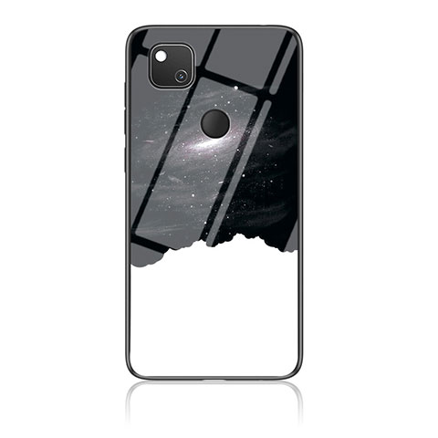 Coque Contour Silicone et Vitre Motif Fantaisie Miroir Etui Housse LS1 pour Google Pixel 4a Noir