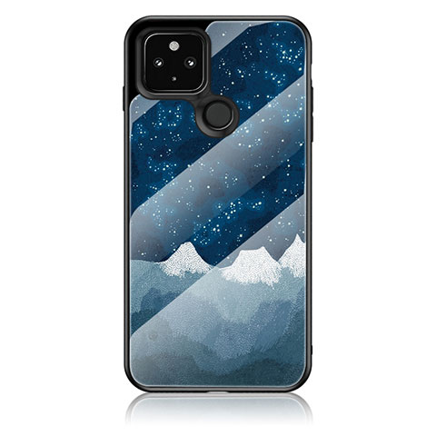 Coque Contour Silicone et Vitre Motif Fantaisie Miroir Etui Housse LS1 pour Google Pixel 5 Bleu