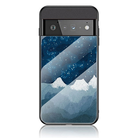 Coque Contour Silicone et Vitre Motif Fantaisie Miroir Etui Housse LS1 pour Google Pixel 6 Pro 5G Bleu