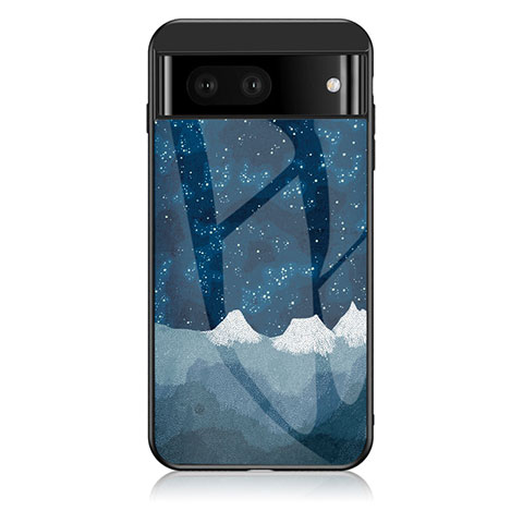 Coque Contour Silicone et Vitre Motif Fantaisie Miroir Etui Housse LS1 pour Google Pixel 7 5G Bleu