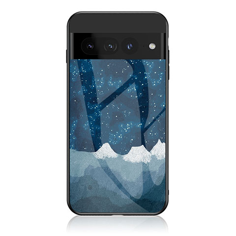 Coque Contour Silicone et Vitre Motif Fantaisie Miroir Etui Housse LS1 pour Google Pixel 7 Pro 5G Bleu