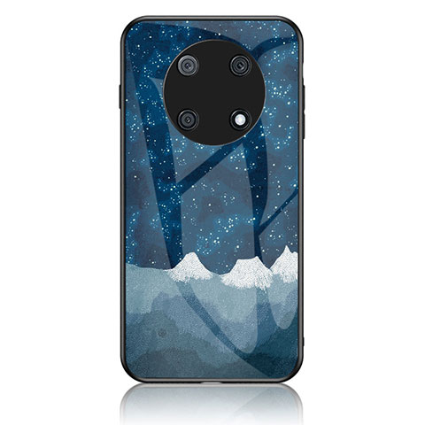 Coque Contour Silicone et Vitre Motif Fantaisie Miroir Etui Housse LS1 pour Huawei Enjoy 50 Pro Bleu