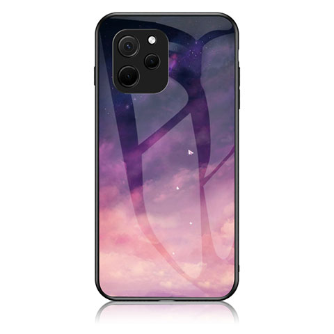 Coque Contour Silicone et Vitre Motif Fantaisie Miroir Etui Housse LS1 pour Huawei Enjoy 50z Violet