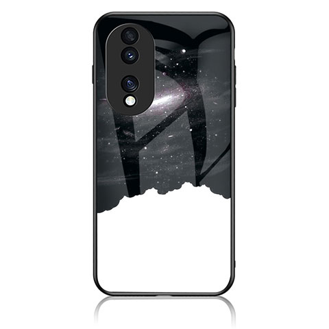 Coque Contour Silicone et Vitre Motif Fantaisie Miroir Etui Housse LS1 pour Huawei Honor 70 Pro 5G Noir