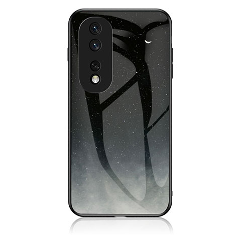 Coque Contour Silicone et Vitre Motif Fantaisie Miroir Etui Housse LS1 pour Huawei Honor 80 GT 5G Gris