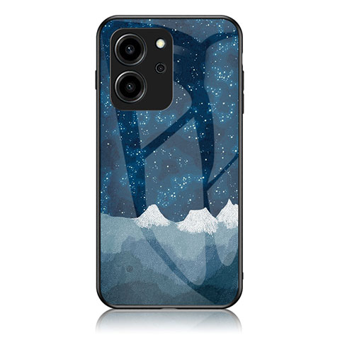 Coque Contour Silicone et Vitre Motif Fantaisie Miroir Etui Housse LS1 pour Huawei Honor 80 SE 5G Bleu