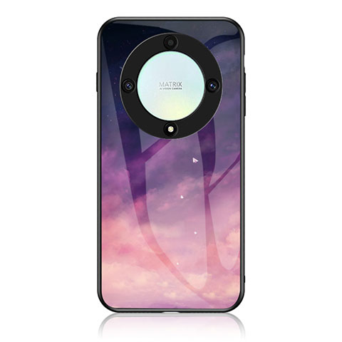 Coque Contour Silicone et Vitre Motif Fantaisie Miroir Etui Housse LS1 pour Huawei Honor X9a 5G Violet