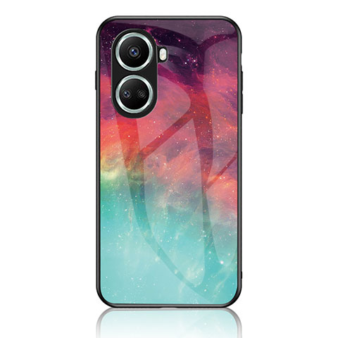 Coque Contour Silicone et Vitre Motif Fantaisie Miroir Etui Housse LS1 pour Huawei Nova 10 SE Rouge