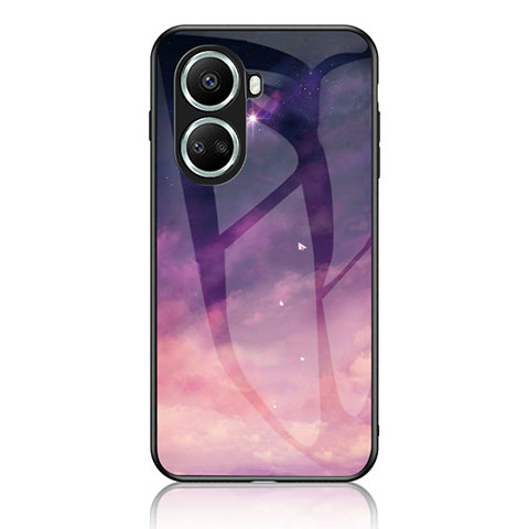 Coque Contour Silicone et Vitre Motif Fantaisie Miroir Etui Housse LS1 pour Huawei Nova 10 SE Violet