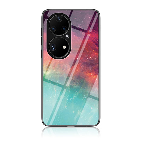 Coque Contour Silicone et Vitre Motif Fantaisie Miroir Etui Housse LS1 pour Huawei P50 Pro Rouge