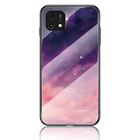 Coque Contour Silicone et Vitre Motif Fantaisie Miroir Etui Housse LS1 pour Oppo A16e Violet