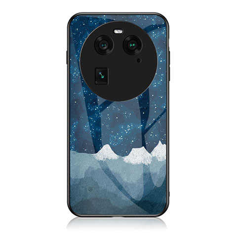 Coque Contour Silicone et Vitre Motif Fantaisie Miroir Etui Housse LS1 pour Oppo Find X6 5G Bleu