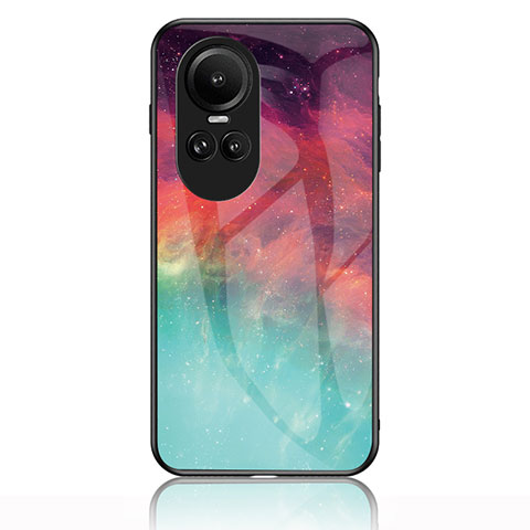 Coque Contour Silicone et Vitre Motif Fantaisie Miroir Etui Housse LS1 pour Oppo Reno10 5G Rouge