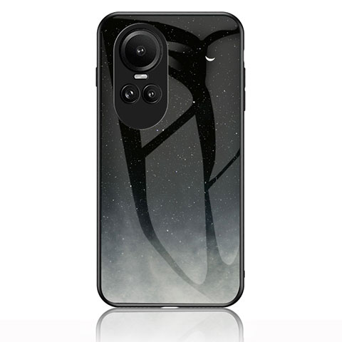 Coque Contour Silicone et Vitre Motif Fantaisie Miroir Etui Housse LS1 pour Oppo Reno10 Pro 5G Gris