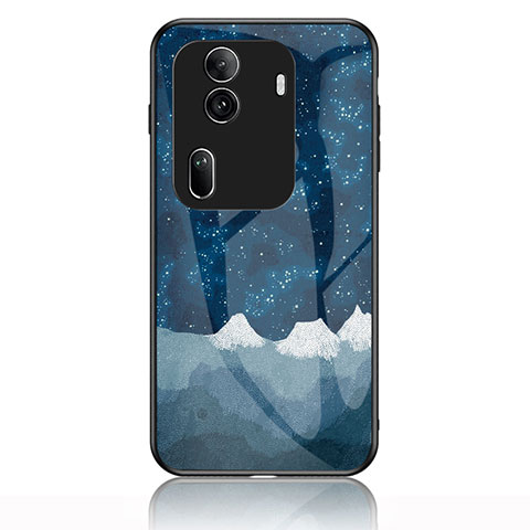 Coque Contour Silicone et Vitre Motif Fantaisie Miroir Etui Housse LS1 pour Oppo Reno11 Pro 5G Bleu