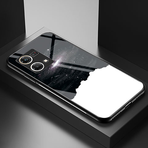 Coque Contour Silicone et Vitre Motif Fantaisie Miroir Etui Housse LS1 pour Oppo Reno7 4G Noir