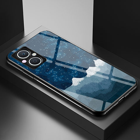 Coque Contour Silicone et Vitre Motif Fantaisie Miroir Etui Housse LS1 pour Oppo Reno7 Z 5G Bleu