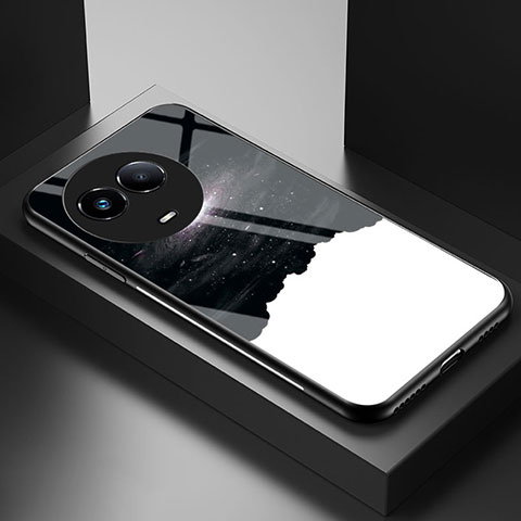 Coque Contour Silicone et Vitre Motif Fantaisie Miroir Etui Housse LS1 pour Realme V50 5G Noir