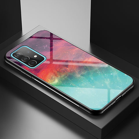 Coque Contour Silicone et Vitre Motif Fantaisie Miroir Etui Housse LS1 pour Samsung Galaxy A52 4G Rouge