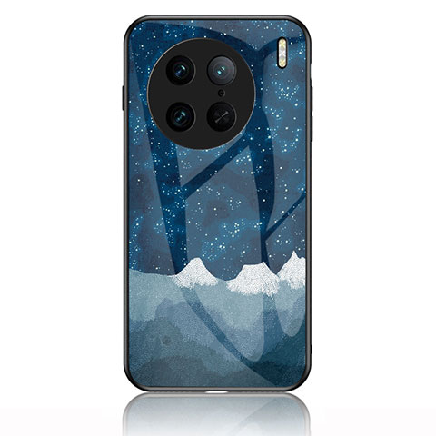 Coque Contour Silicone et Vitre Motif Fantaisie Miroir Etui Housse LS1 pour Vivo X90 Pro 5G Bleu