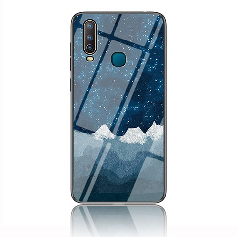 Coque Contour Silicone et Vitre Motif Fantaisie Miroir Etui Housse LS1 pour Vivo Y11 Bleu