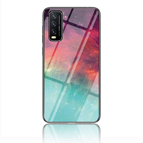 Coque Contour Silicone et Vitre Motif Fantaisie Miroir Etui Housse LS1 pour Vivo Y12s (2021) Rouge