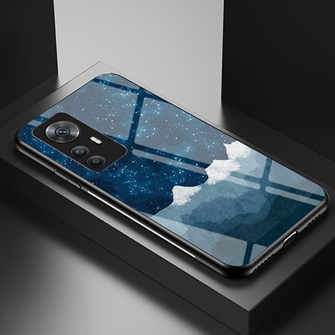 Coque Contour Silicone et Vitre Motif Fantaisie Miroir Etui Housse LS1 pour Xiaomi Mi 12T Pro 5G Bleu