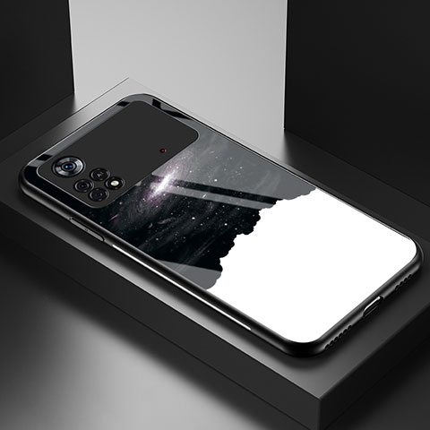 Coque Contour Silicone et Vitre Motif Fantaisie Miroir Etui Housse LS1 pour Xiaomi Poco X4 Pro 5G Noir