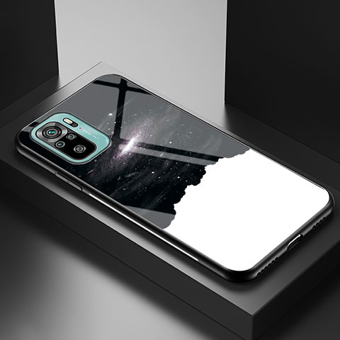 Coque Contour Silicone et Vitre Motif Fantaisie Miroir Etui Housse LS1 pour Xiaomi Redmi Note 10 4G Noir