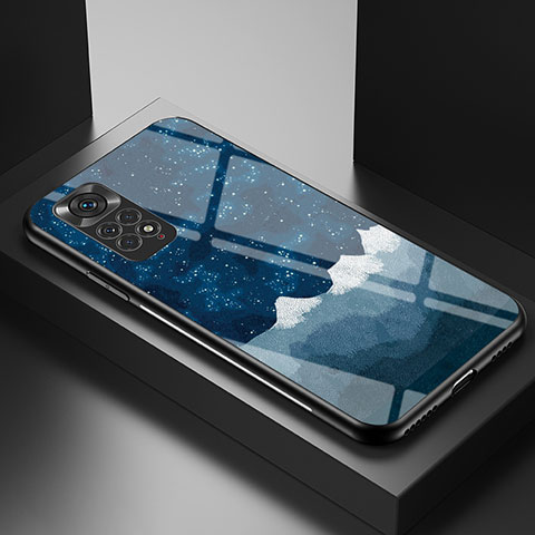 Coque Contour Silicone et Vitre Motif Fantaisie Miroir Etui Housse LS1 pour Xiaomi Redmi Note 11 4G (2022) Bleu