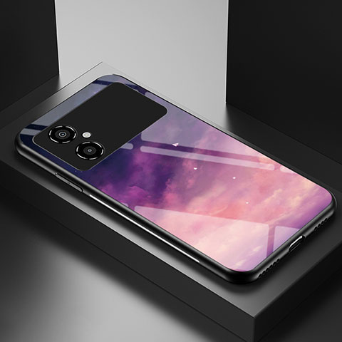 Coque Contour Silicone et Vitre Motif Fantaisie Miroir Etui Housse LS1 pour Xiaomi Redmi Note 11R 5G Violet