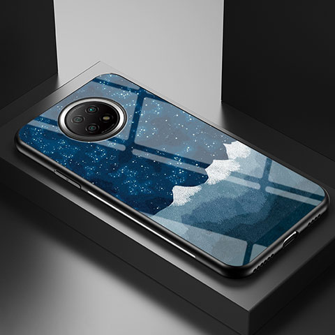 Coque Contour Silicone et Vitre Motif Fantaisie Miroir Etui Housse LS1 pour Xiaomi Redmi Note 9T 5G Bleu