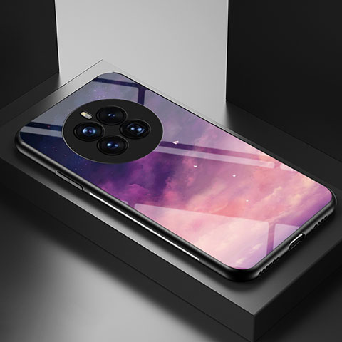 Coque Contour Silicone et Vitre Motif Fantaisie Miroir Etui Housse LS2 pour Huawei Mate 50 Pro Violet