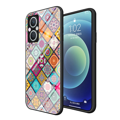 Coque Contour Silicone et Vitre Motif Fantaisie Miroir Etui Housse LS2 pour Oppo F21 Pro 5G Colorful